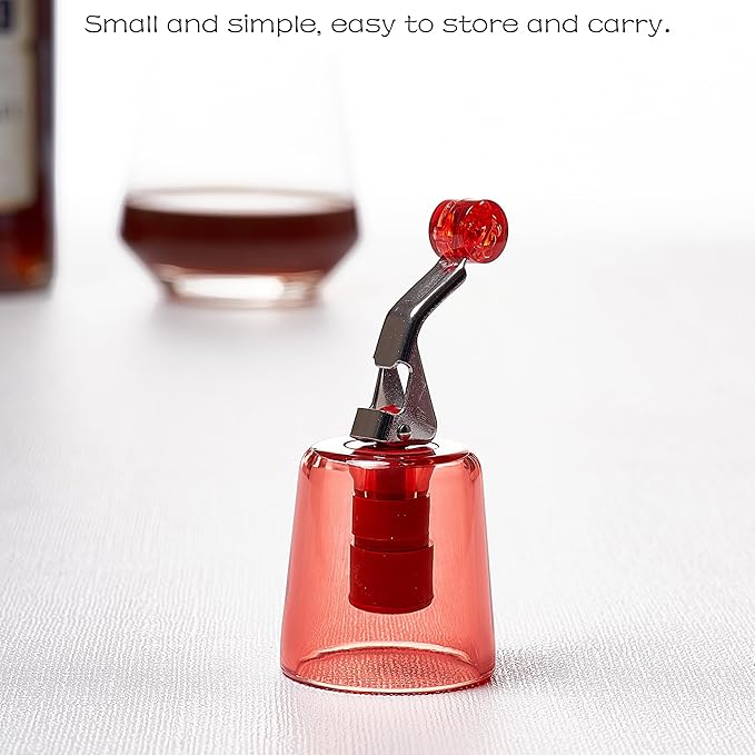 2-Pack Wine Stopper & Airtight Sealers Keep Wine Fresh - Reusable Leakproof Stoppers for Standard Red/White/Rosé Bottles, for Party, Bar, Home Kitchen, Decorative Gift (Transparent)