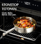KOCH SYSTEME CS Stainless Steel Cookware Set 17 Piece, Professional 18/10 Stianless Steel Pots and Pans Set, 5-Layer Stainless Base, Oven Safe, Induction Ready, Non-Toxic Kitchen Cookware Set