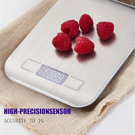 Food Kitchen Scale High-Precision Digital Scale Accurate Weighing for Baking & Cooking Enthusiasts (Silvery & Black)