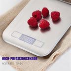 Food Kitchen Scale High-Precision Digital Scale Accurate Weighing for Baking & Cooking Enthusiasts(Silvery & White)