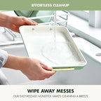 GreenPan Bakeware 13” x 9” Rectangular Cake Pan, Ceramic Nonstick Baking Pan, PFAS & BPA Free, Gold Handles, Durable Steel, Freezer to Oven Dish, Scratch Resistant, Bake & Roast Ovenware, Sage Green