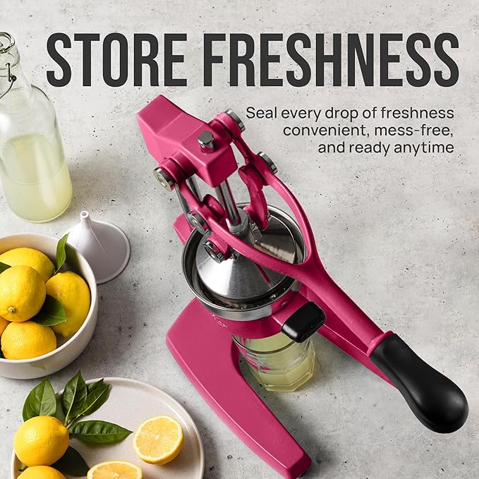 Zulay Kitchen Cast Iron Juicer - Easy-to-Clean Heavy-Duty Manual Juicer, Professional Citrus Juicer - Stainless Steel Lemon Squeezer - Manual Citrus Press & Orange Squeezer - Orange Juicer