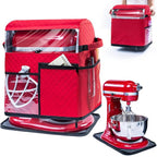 BAGSPRITE Stand Mixer Cover with Detachable Appliance Sliders Base Compatible with KitchenAid Mixer-Storage Bag for 4.5/5 Quart with Pockets for Kitchen Aid Accessories and Attachments