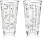 True Glass Cocktail Shaker with 7 Classic Recipes and Measurements for Cold Brew Cocktails, Home Bar Accessories, Bar Tools, Bartender Gifts, Hosting Essentials, 13.5 oz, Set of 1, Clear