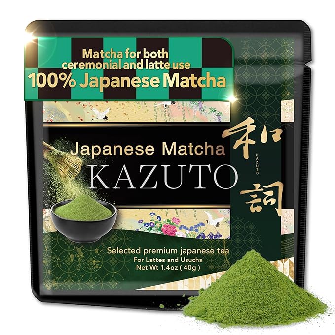 Kazuto Premium Grade Matcha Green Tea Powder - Premium First Harvest Single Origin USDA Organic Gluten-Free Vegan, 100% Pure Unsweetened No Additives from Shizuoka 1.06oz