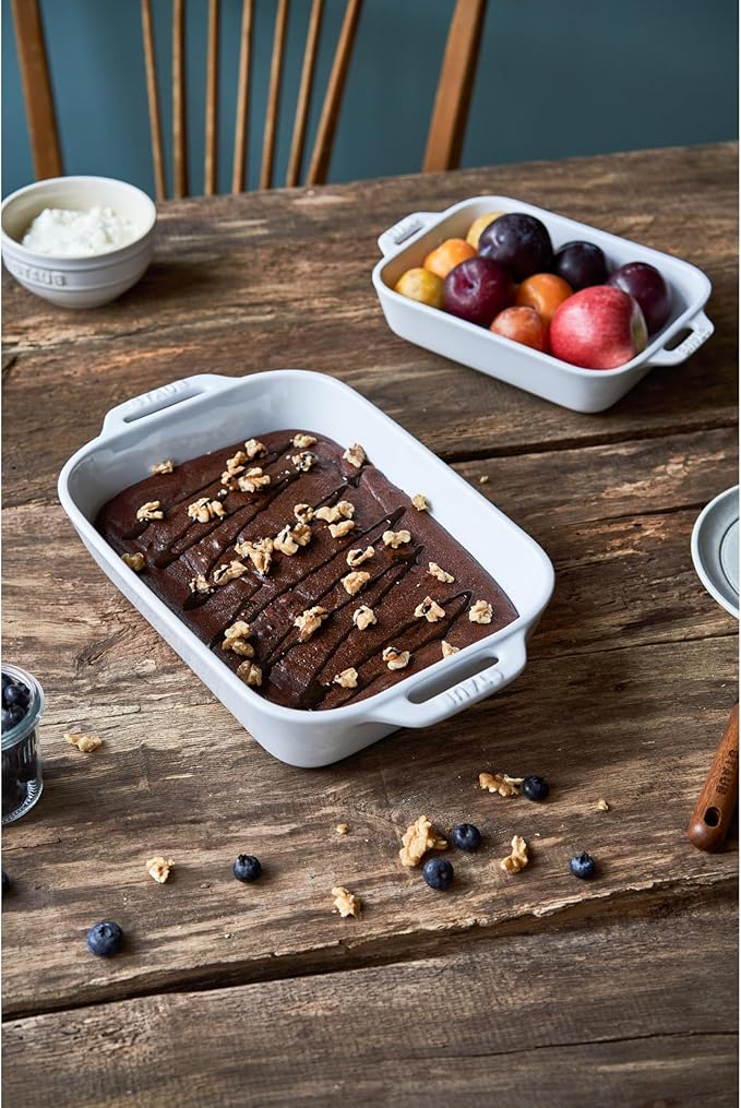 Staub Ceramic 3-pc Rectangular Baking Dish Set - White