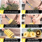 Pineapple Corer, [Upgraded, Reinforced, Thicker Blade] Newness Premium Pineapple Corer Remover, Stainless Steel Pineapple Core Remover Tool for Home & Kitchen with Sharp Blade for Diced Fruit Rings
