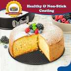 HIWARE 9 Inch Non-stick Cheesecake Pan Springform Pan with Removable Bottom/Leakproof - Black