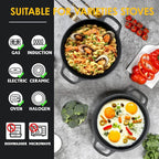 EDGING CASTING 2-in-1 Pre-Seasoned Cast Iron Dutch Oven Pot with Skillet Lid Cooking Pan, Cast Iron Skillet Cookware Pan Set with Dual Handles, Indoor Outdoor for Bread/Frying/Baking/Camping/BBQ, 5 Qt