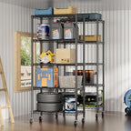 SINGAYE Garage Heavy Duty Shelving Unit Kitchen Pantry Close Home Organizers and Storage Bathroom Shelf Laundry Room Organization Industrial Book Metal Wire Adjustable Shelves