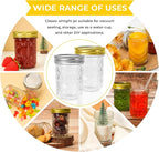 CycleMore Mason Jars 8 oz, 24 Pack Canning Jars with Mixed Color Airtight Lids, Half Pint Canning Jar Ideal for Fermenting, Jam, Honey, Pickling, Wedding/Shower Favors, DIY Decors