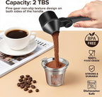 Coffee Scoop Fits Reusable K-Cups 2Tbsp, Food-Grade PCTG Funnel Scoop, Mess-Free & Precise Measuring for Coffee, Protein, Powder & Hot Cocoa (Black,1Pack)