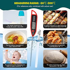 Copkim 3 Set Waterproof Food Thermometer for Water, Liquid, Candle and Cooking Digital Meat Thermometer with Long Probe Instant Read for Kitchen BBQ Grill Candy (Black,White,Red)