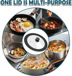 Universal Lid for Pots Pans and Skillets, 9.5&10.5&11.5 inch, Diameter Cookware, Silicone Replacement Pan Lid Pot Lids for Frying Pans, Cast Iron,Tempered Glass Lid