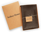 Solino Home Linen Cloth Napkins Set of 4-100% Pure Linen Chambray Brown Dinner Napkins 20 x 20 Inch for Winter - Athena, Handcrafted and Machine Washable