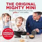 Dash Mini Waffle Maker- Compact Electric Iron for Creative Homemade Treats - Nonstick Surface - Easy-to-Clean - Perfect for Kids & Families - Aqua