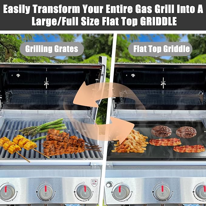 SafBbcue Full Size Griddle Inserts for Nexgrill 720-0896 720-0896B 720-0896C 720-0896E 720-0896CP 720-0898 720-0898A Flat Top Griddle for Homedepot Nexgrill 730-0898 730-0898A, Carbon Steel