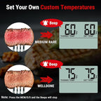 TempPro TP16H Large LCD Digital Meat Thermometer for Cooking, Smoking, Grilling, BBQ Food Thermometer with Clock Timer and Stainless Steel Probe, Black (Previously ThermoPro)
