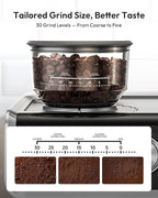 EUHOMY Espresso Machine with Grinder, 30 Grind Settings, 20 Bar Coffee Maker with 58mm Portafilter, Expresso Coffee Machines with Touch Screen for Home, Milk Frother for Latte & Cappuccino