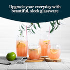 Libbey Samba Tumbler and Rocks Glasses Set of 16, All Purpose Everyday Drinking Glasses Set, Dishwasher Safe Kitchen Glassware Set for Holidays Events