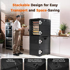 95Qt Non-Electrical Food Warmer with Wheels, 304 Stainless Steel Latch, Catering Food Warmers for Parties LLDPE Insulated Food Carrier for 6 Full-Size Pans(NOT Included), Hot Boxes for Catering