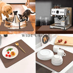 Coffee Mat for Countertops ,Coffee Bar Accessories Fit Under Coffee Maker Espresso Machine, Absorbent Hide Stain Rubber Mat for Countertop ,Dish Drying Mat for Kitchen Counter (Brown, 12"x19")