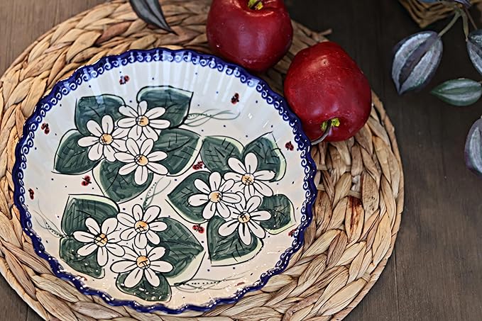 Blue Rose Polish Pottery Ladybug Pie Plate