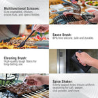 128 PCS Griddle Accessories Kit - Premium Flat Top Grill Accessories Set for Blackstone & Camp Chef, Stainless Steel BBQ Tool Utensils Gift Grilling Set for Lover Outdoor Men Women dad