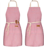 BeLuyi 2 Pack Adjustable Bib Apron with 2 Pockets Chef Cooking Kitchen Restaurant Aprons for Women Men