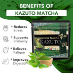 Kazuto Ceremonial Grade Matcha Green Tea Powder - Premium First Harvest Single Origin USDA Organic Gluten-Free Vegan, 100% Pure Unsweetened No Additives from Shizuoka 1.06oz