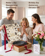 Round Enamel Roasting Pan Set Bakeware 4 Pack Cake Pizza Baking Dish 9/10/12/14 Inch Non-Stick Heat Resistance Chicken Roaster Oven Dishwasher Safe, Birthday Mother Day Gift Cookware
