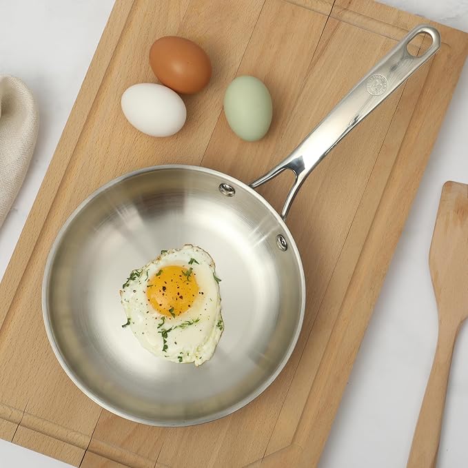 Martha Stewart Castelle 8" Stainless Steel Frying Pan Non Toxic Fry Pan Skillet