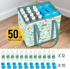 BALEINE 3Pk Reusable Grocery Bags, Foldable Shopping Bags for Groceries with Reinforced Bottom & Handles (Spring Stroll)