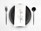 D'Moksha Homes White Linen Placemats Set of 4 - Classic Hemstitch Placemats 14 x 19 Inch - 100% Pure Linen Table Mats for Valentines, Holiday, New Year - Handcrafted and Machine Washable
