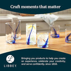 Libbey Blue Ribbon Tumbler and Rocks Drinking Glass Set of 8, Artisanal, Four-Dimpled Glass Cups Set, Clear Glassware Drinking Glasses for Daily Use