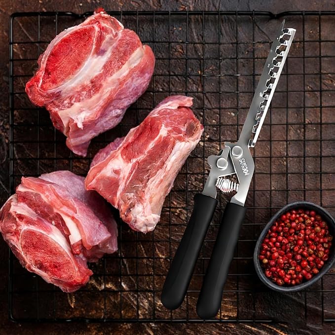 Rib Membrane Removal Tool,Stainless Steel Rib Prep Tool Membrane Remover,BBQ Membrane Remover for Ribs with Arc Clamp & Non-Slip Grip for Easy Rib Skinner,Kitchen Gadgets for Barbecue Enthusiasts