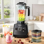 Professional Blender,Smoothies Blenders, PRASKY Max.2400Watts/1000Watts Blender and Grinder Combo 25000RPM Powerful Kitchen 68oz BPA Free 2 Containers Countertop Blenders Ice Crushing, Juice