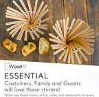 Disposable Coffee Stir Sticks 5.5” 1000 pcs - Eco friendly Round Edge Wooden Coffee Stirrers