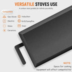 Universal Large Carbon Steel Griddle for Outdoor Gas Grill, Induction, Gas/Electric Stove, and Oven, Double Burner Griddle with Thickened Heat-insulating Gloves, Pre-seasoned Nitride Coating Process