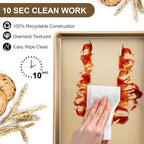 4 Pieces Bakeware Set | 3 Baking Pans & 1 Recipe Notebook Combo | Nonstick Cookie Sheets for Baking Supplies | No Rust & No Toxic Heavy Duty 3 Baking Trays 18''+15''+13'' & 1 Blank Recipe Book