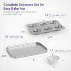 Doll Buddies Kids’ Oven Pan Set for Easy Bake Ultimate Oven | Includes Cupcake, Rectangular Bake Pans & 75 Liners (15 MORE THAN OTHERS) | Accessories for Cooking Easy Bake Oven Mixes