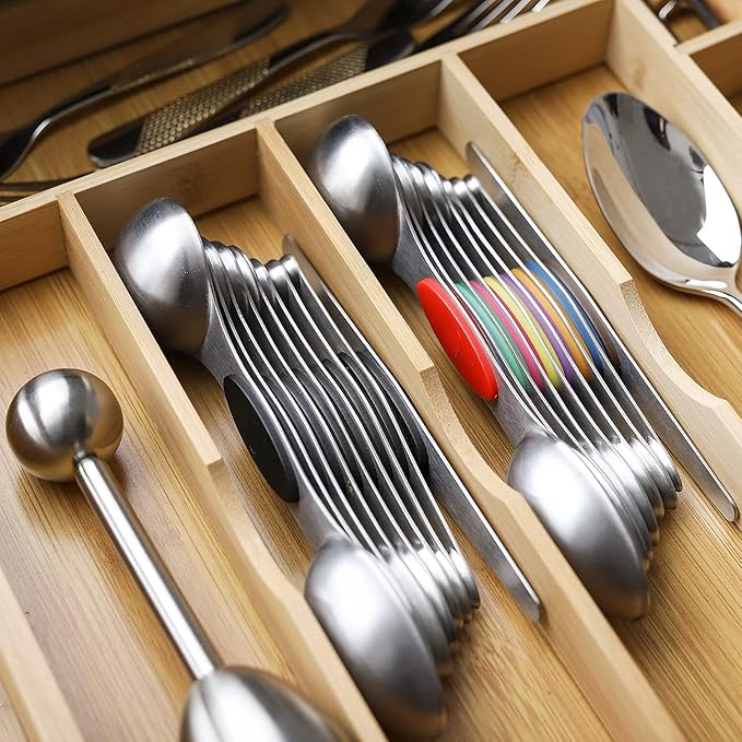 Magnetic Measuring Spoons Set Stainless Steel Dual Sided Stackable Teaspoon Tablespoon Nesting Measuring Spoon for Measuring Dry and Liquid Ingredients Color
