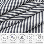 NLUS 2 Pack Cooking Aprons for Women with Pockets, Adjustable Kitchen Bib Aprons Chef Aprons for Women Men(Blue Pinstripes)