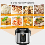 COMFEE' Rice Cooker 10 cup Uncooked/20 cup Cooked, Rice Maker, Steamer, Saute, Steamer and Warmer, 5.2 QT Large Capacity, Brown Rice, Quinoa and Oatmeal, 8 One-Touch Programs