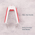 KITCHENDAO Strawberry Huller Corer Stem Remover with Safety Lock, Non-Slip Soft-touch Handle, Sharp Blades, Dishwasher Safe,1 Pack