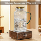Buaic 2 PACK Glass Pitcher with Lid,68 oz/2 Liter Fish Scale Design Water Pitcher,Clear Borosilicate Glass Water Carafe for Cold Brew, Coffee, Lemonade, Iced Tea,Heat Resistant Water Glass Jug