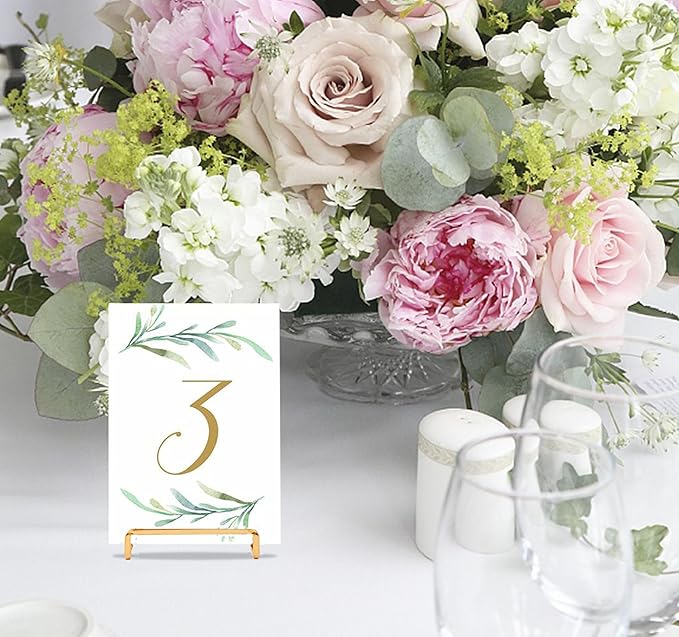 Decolore 4 Pack 6 Inch Gold Picture Stands for Display Square Table Easel Display Stand Frame Stand for Albums, Decorative Plate, Tabletop Poster and Artistic Work