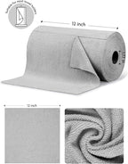 Fantasticlean Microfiber Cleaning Cloth Roll -75 Pack, Tear Away Microfiber Towels, 12" x 12", Reusable, Washable, Scratch Free, Ultra Absorbent Dish Rags for Car, Home, Garage or Shop (Grey)