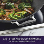 Circulon A1 Series w/ScratchDefense Nonstick Induction Wok with Lid, 14-Inch, Wok Pan with Lid, Graphite