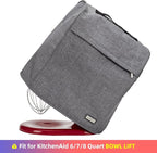 HOMEST Stand Mixer Dust Cover Compatible with KitchenAid 6/7/8 Quart Bowl Lift, Zipper Pocket for Various Kitchen Appliance Accessories, Grey (Patent Design)